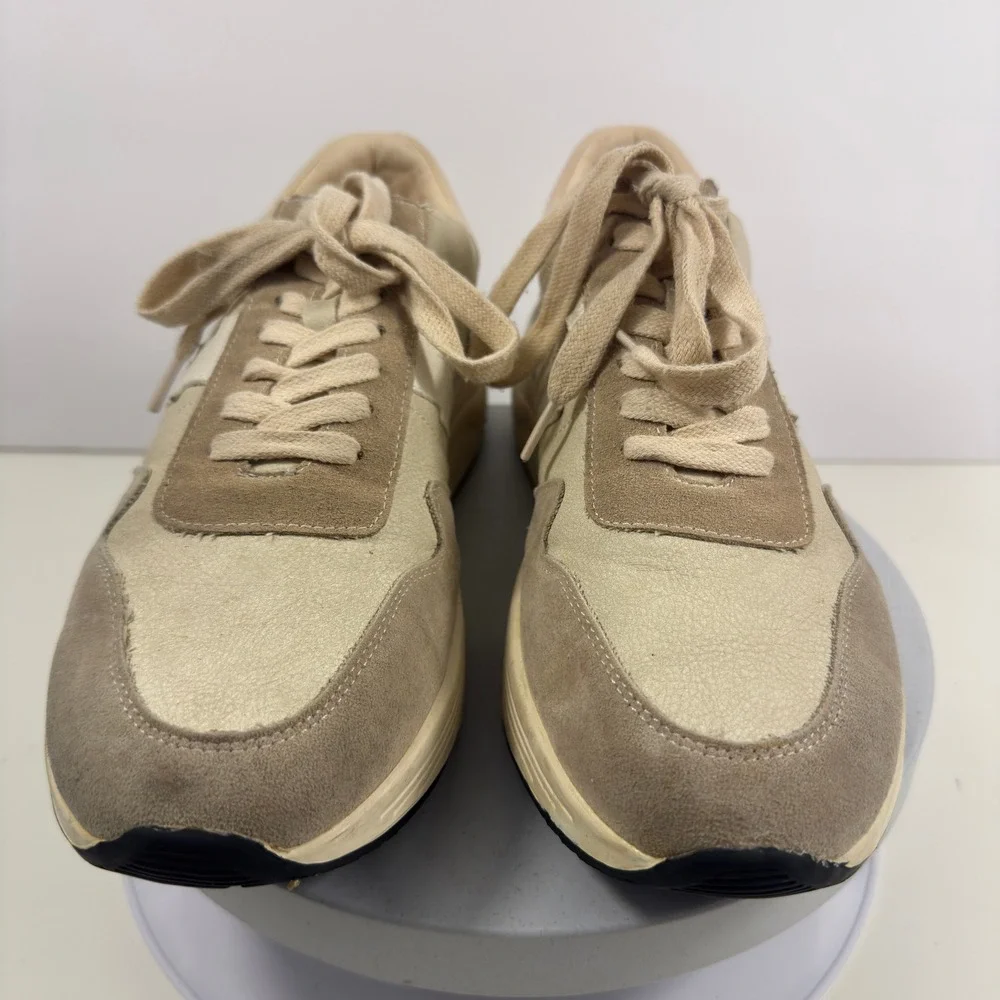 Oasis Society Chunky Sneakers Beige Suede‎ Leather Casual Retro Shoes Size 10
